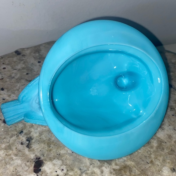 Vintage Westmoreland Handmade Milk Glass Lidded Dish Blue Nesting Bird 1890-1930 - Picture 16 of 16